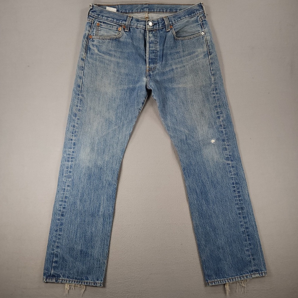Levis 501 Jeans Mens 34x30 Denim Regular Straight Button Fly 100% Cotton